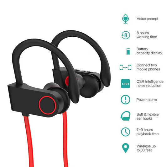 Waterproof Bluetooth 5.0 Earbuds Stereo Sport Wireless Headphones in Ear Headset