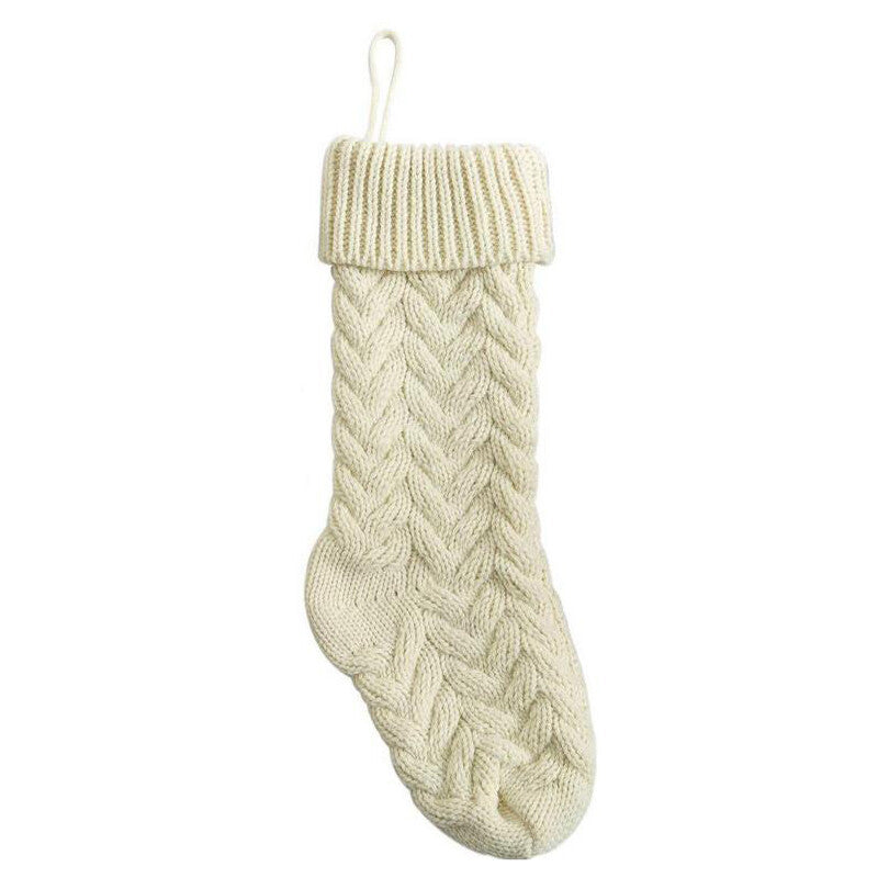 18" Large Size Cable Knit Knitted Christmas Xmas Stockings Stocking Decorations