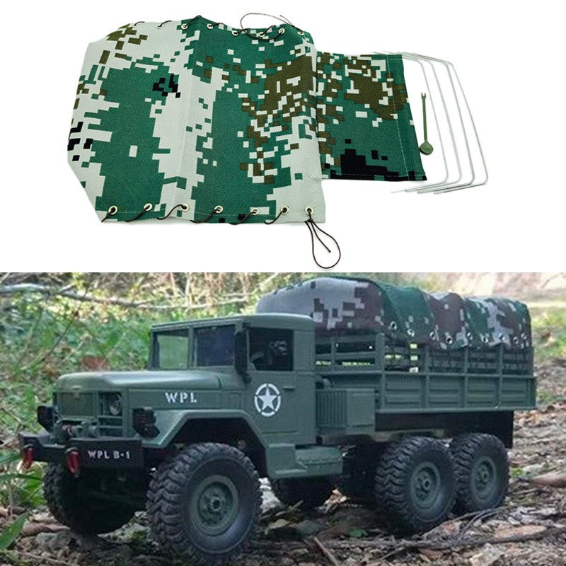 Canvas Truck Hood Cover Cloth For WPL B-16/B-16K Militar Vehicle Roc 1:16 RC Car