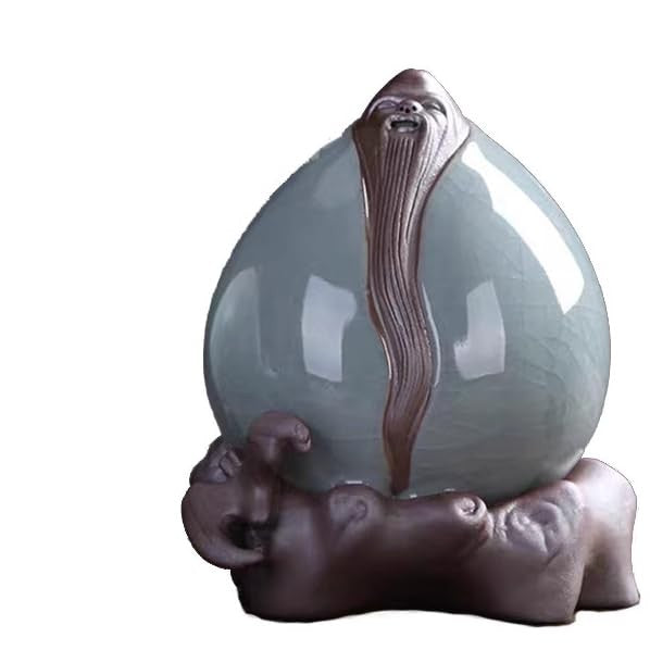 Chinese God Cracked Glaze Ceramic Tea Pet 11cm Kung Fu Tea Play Tea Set Decor