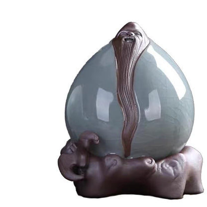 Chinese God Cracked Glaze Ceramic Tea Pet 11cm Kung Fu Tea Play Tea Set Decor