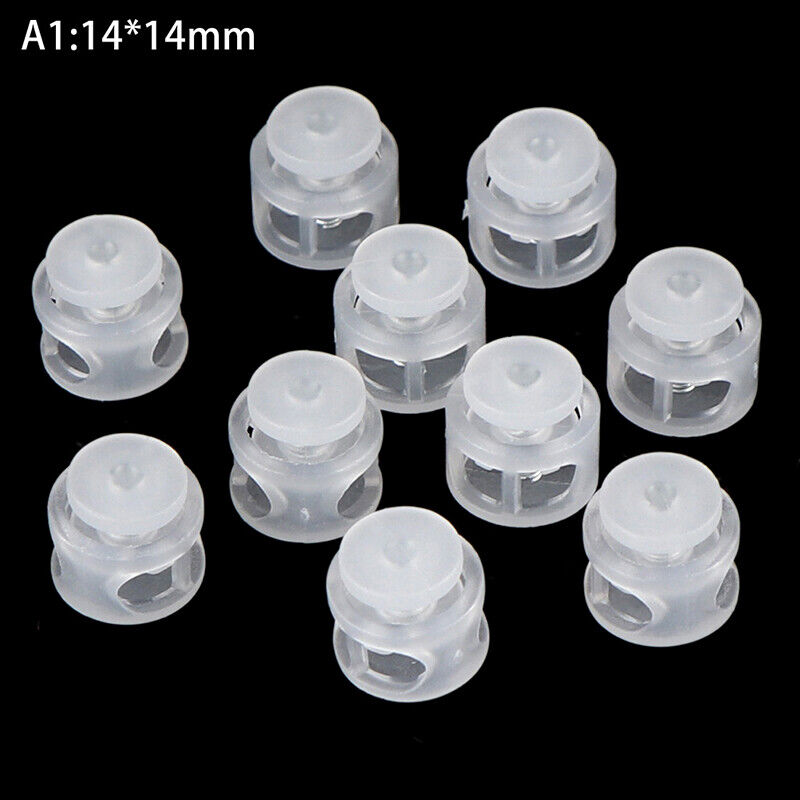 10pcs Cord Lock Plastic Stopper Cord Ends Buckle DIY Shoelace Bag Accessories!
