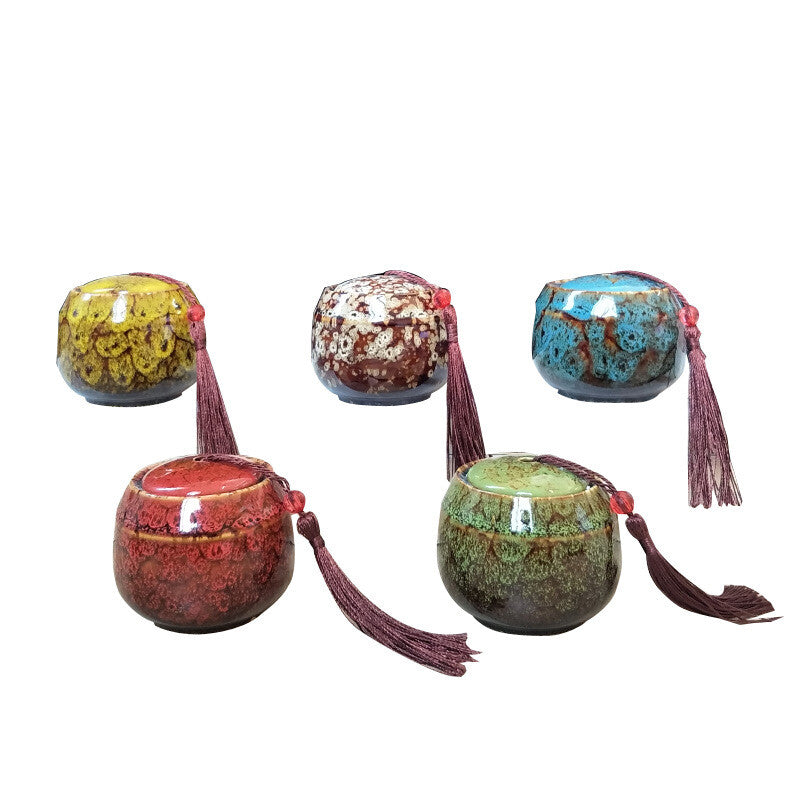 Storage Tank Teapots Canned Chinese Porcelain Ceramic Tea Candy Coffee Canister