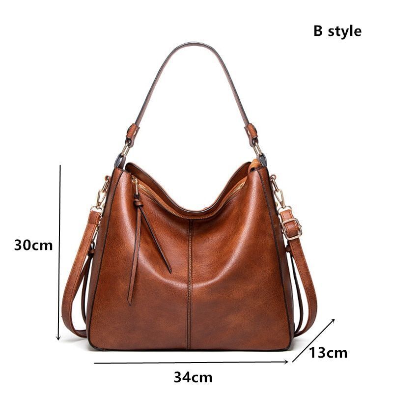 Synthetic Leather Handbag Hollow Double Tassel Shoulder Crossbody Bag Purse 1 PC