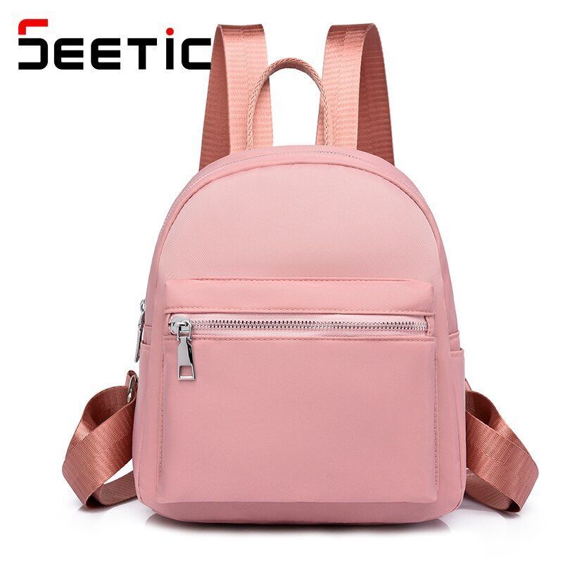 Waterproof Oxford Backpack Quality School Bags Solid Color Travelling 21*9*25 CM