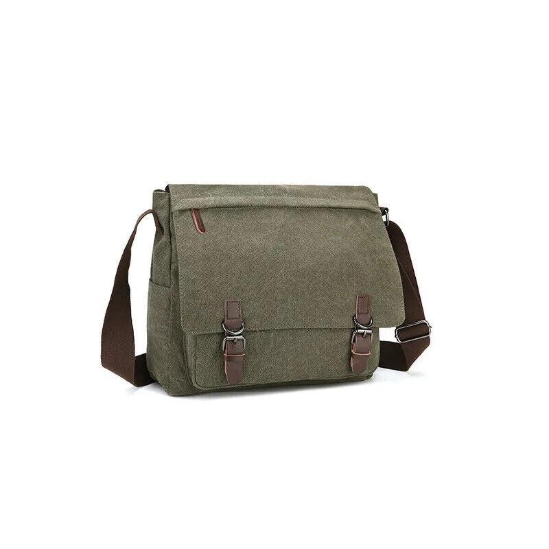 Canvas Laptop Shoulder Bag Men Crossbody Bags School Bookbag