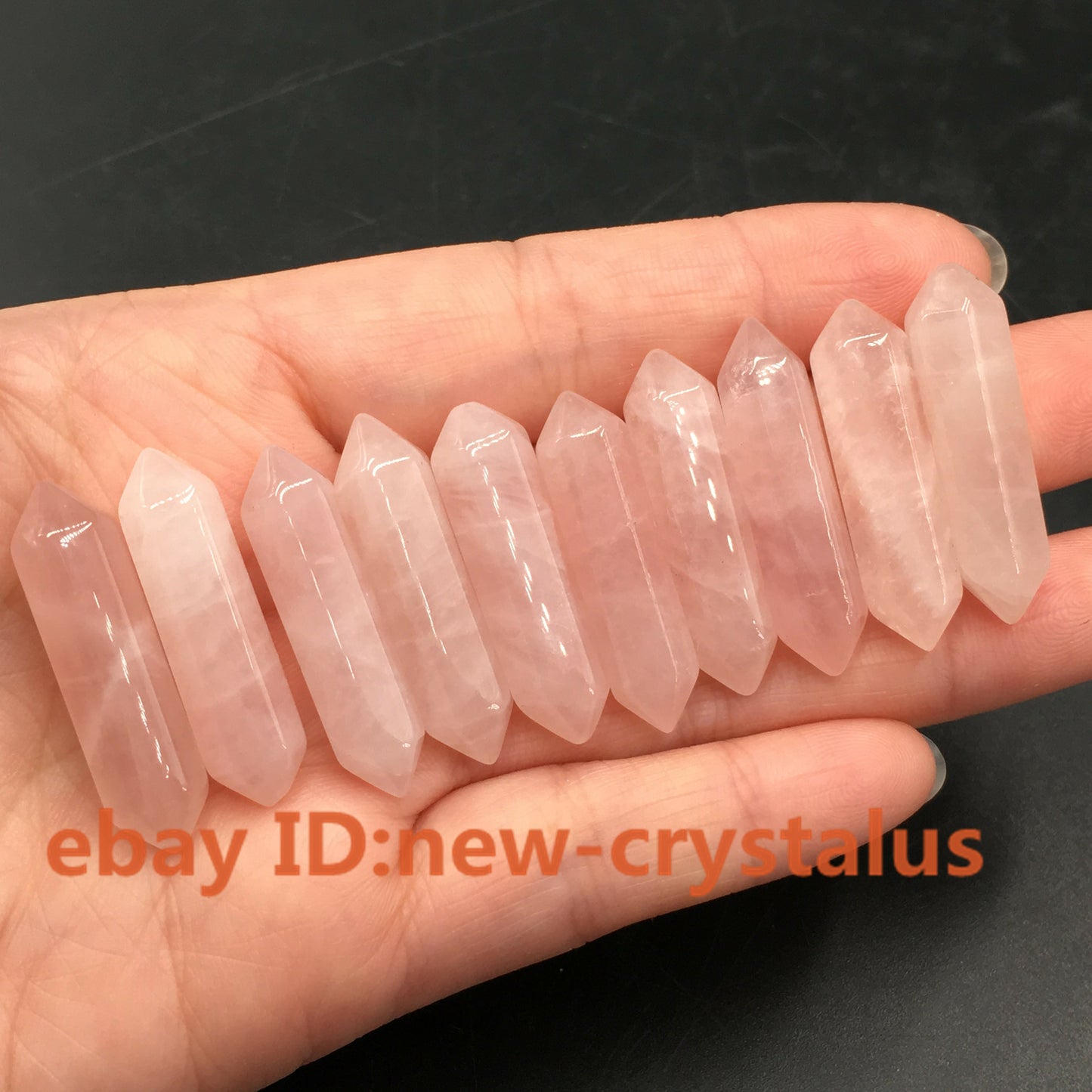 10pc Natural Rose Quartz Double Point Obelisk pendant Crystal Wand reiki Healing