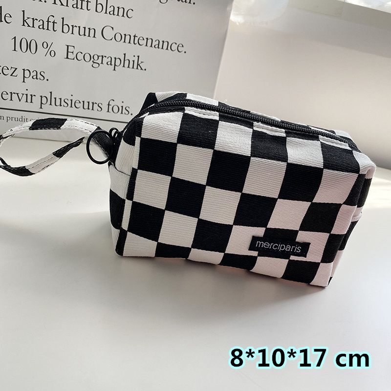 Plaid Traveling Makeup Cosmetic Storage Bag Handbags Wallet Organizer Cute Pouch