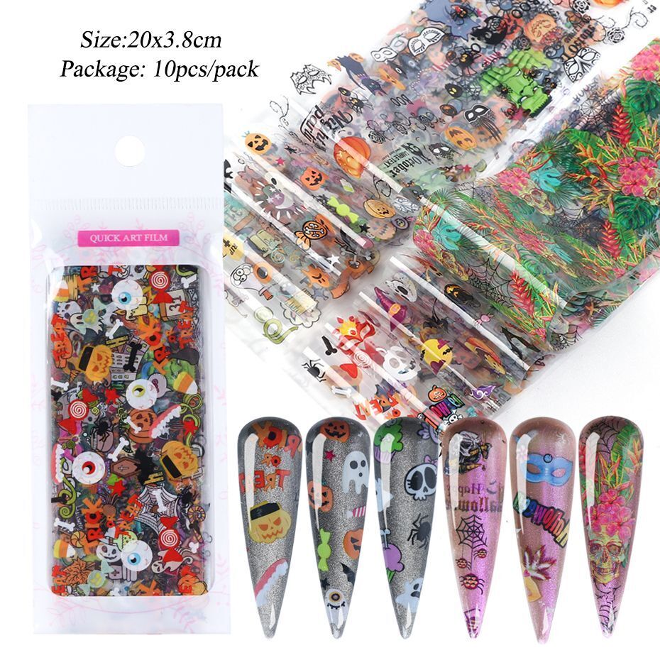 Nail Art 10Pcs Matte Metallic Foils Gold Silver Mirror Starry Paper Gel Stickers