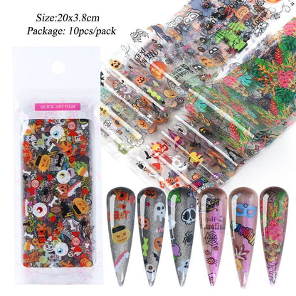 Nail Art 10Pcs Matte Metallic Foils Gold Silver Mirror Starry Paper Gel Stickers