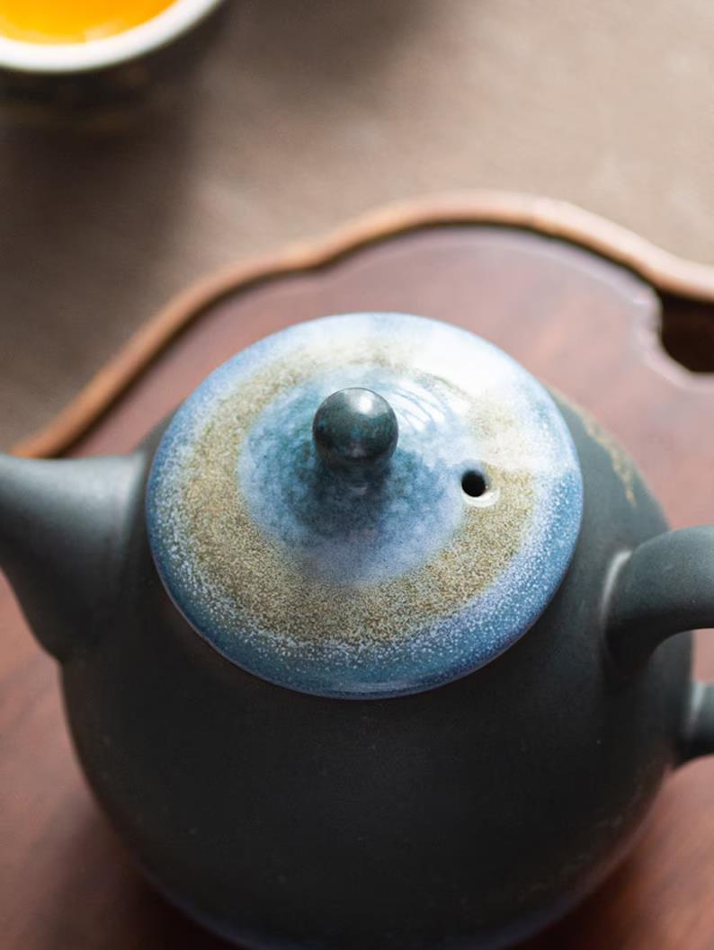 Embersceramic Ceramic Teapot Gold Deer Chinese Tea Pot