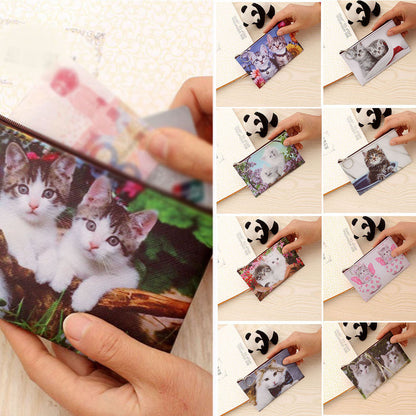 Girls Cute Cat Coin Purse Women Kids Mini Wallet Zipper Cartoon Bag Pouch Holder