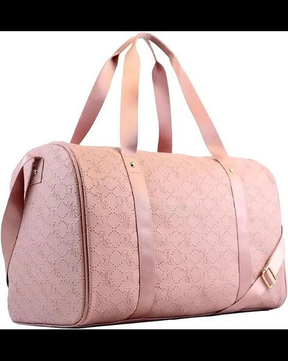 Juicy Couture Rosie Overnight Duffle Weekender Large Bag Quilted Taffy Logo