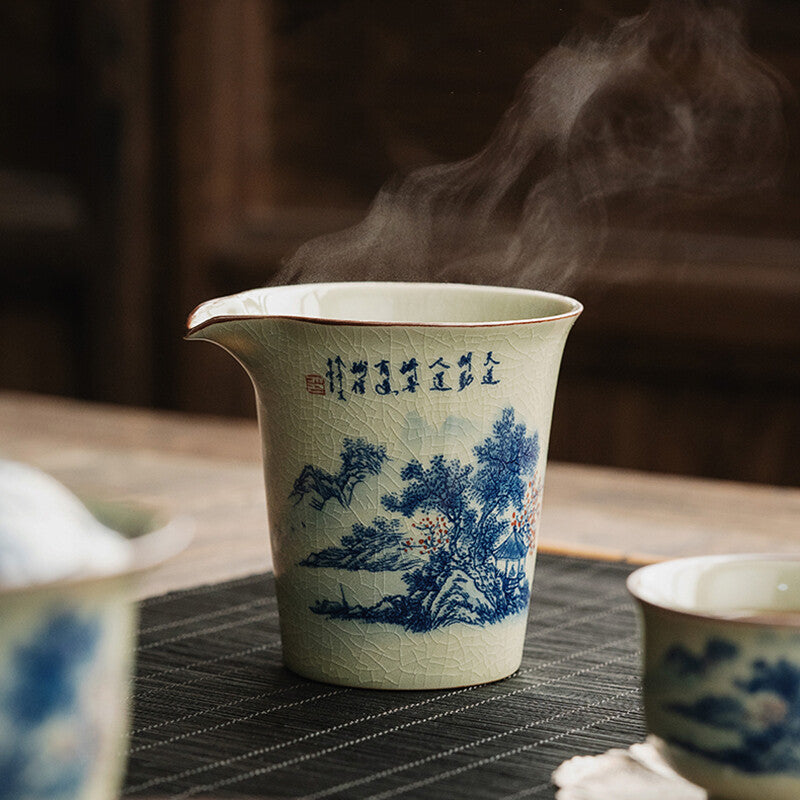 Landscape Ceramic Opening Pottery Cup Chinese Kung Fu Tea Zen Tea Sea Teacup