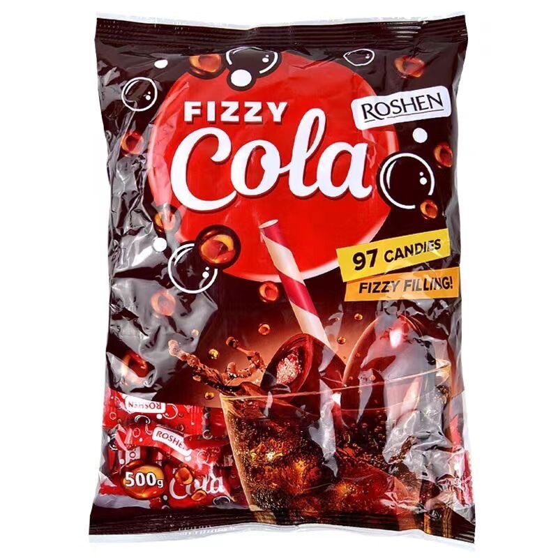 500g Effervescent Cola Sour Pop Candy Sweet Snacks ROSHEN Soda Flavored