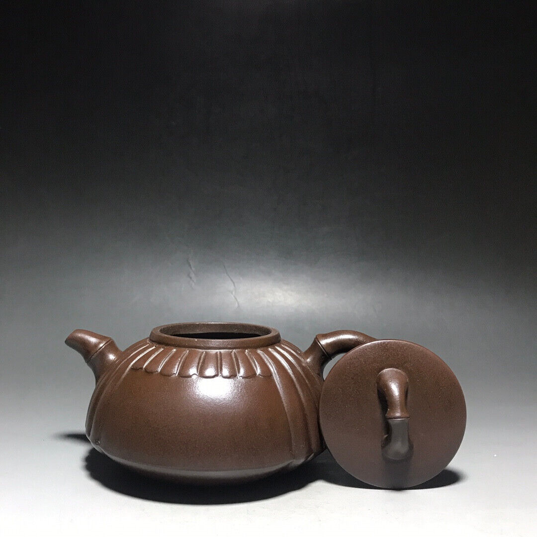 Chinese Yixing Zisha Clay Handmade Exquisite Teapot（扁竹 底款：顾景舟）