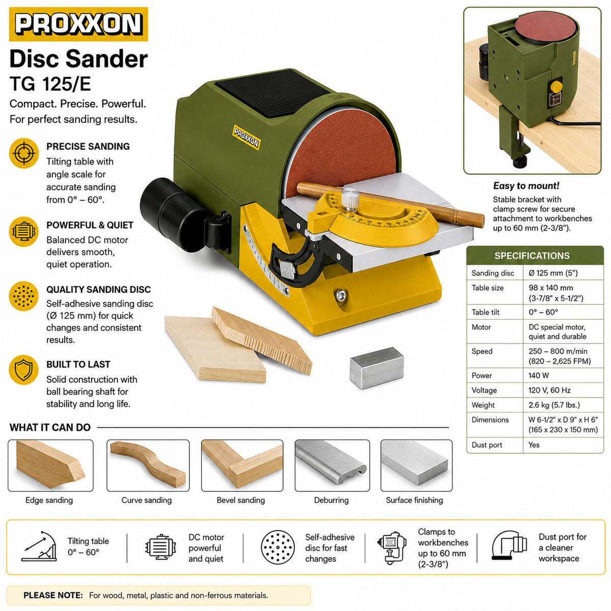 PROXXON DISC SANDER TG125/E