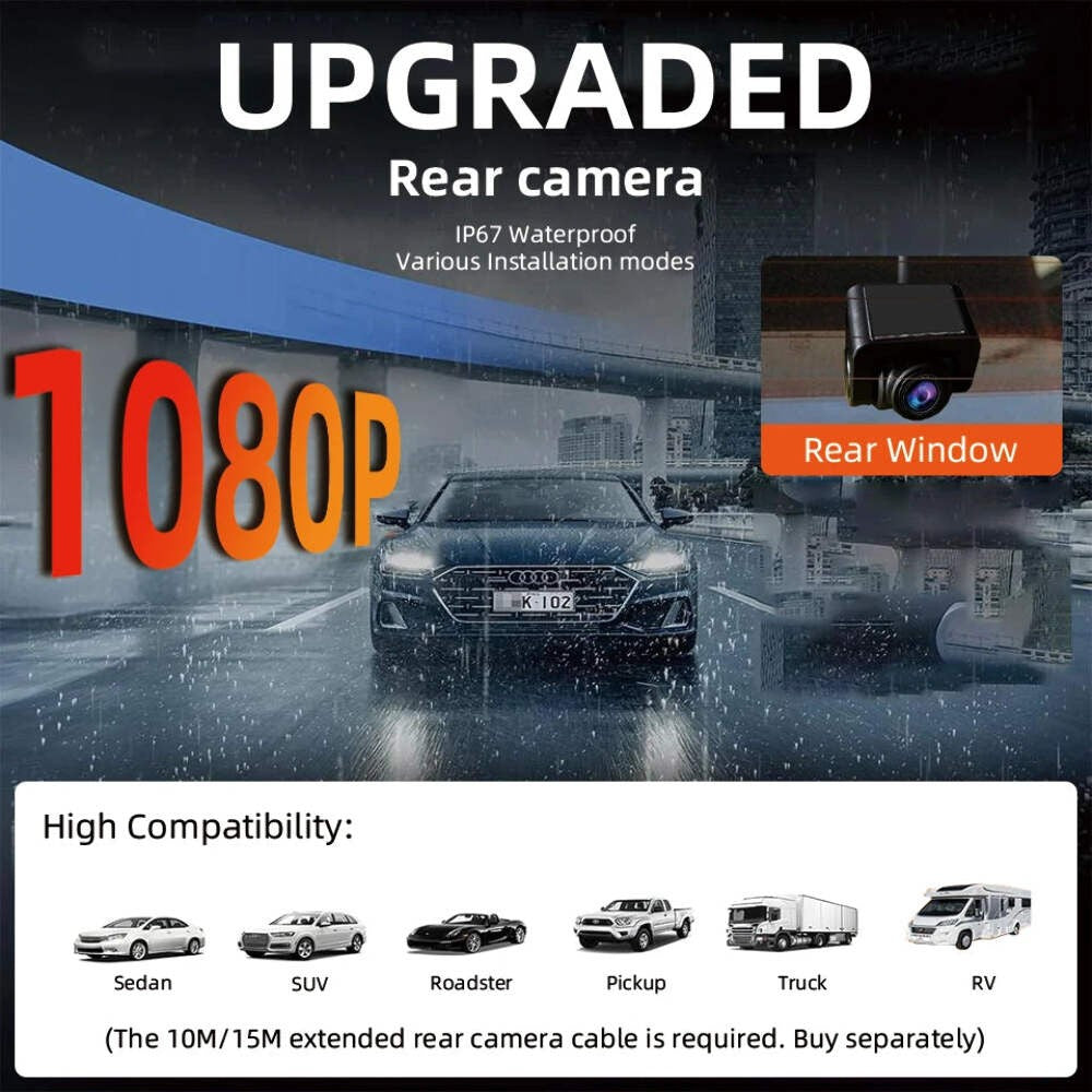 4K 3 Channel Dashcam WiFi GPS Night Vision Car DVR