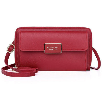 Handbags Large Shoulder Bags Hasp Zipper Purse 6.5Inch Phone Clutch Card Holder