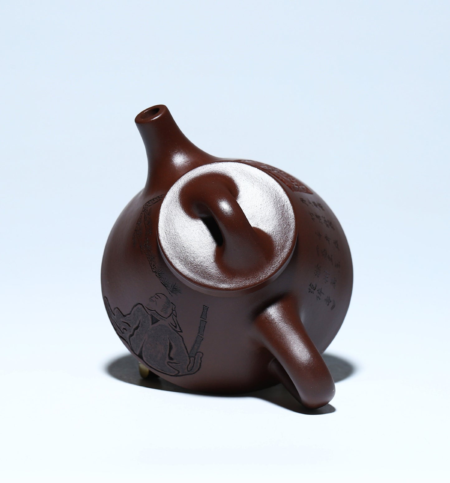 240ml Handmade Tea Pot Authentic Yixing Zisha Master Pot Carved 14 Infuser Holes
