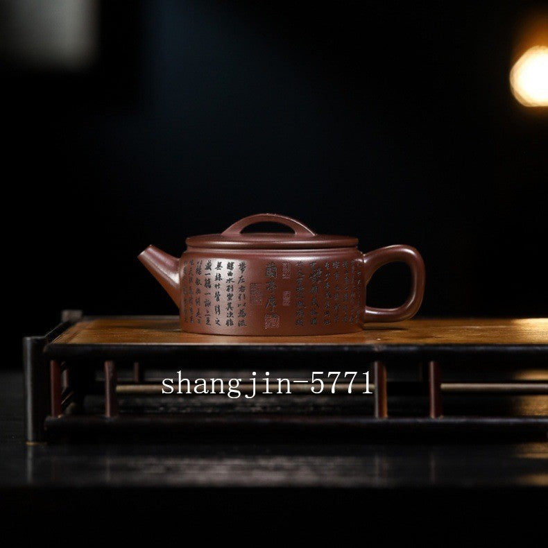 Full Handmade Tea Pot Hand Carved Wintersweet Flower Marked Yixing Zisha Hanwa