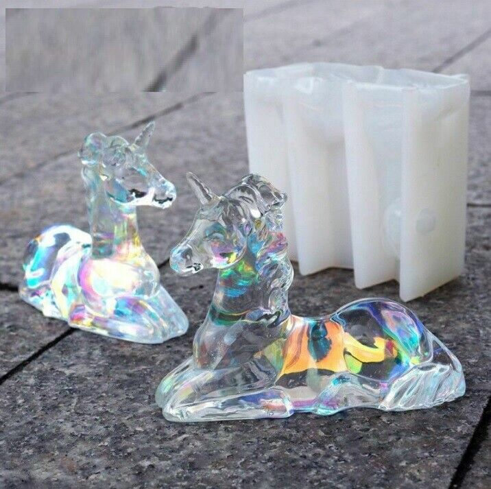 3D Large Unicorn Mold 10.2x12.6x5cm Silicone Animal Epoxy Resin DIY Art Supplies