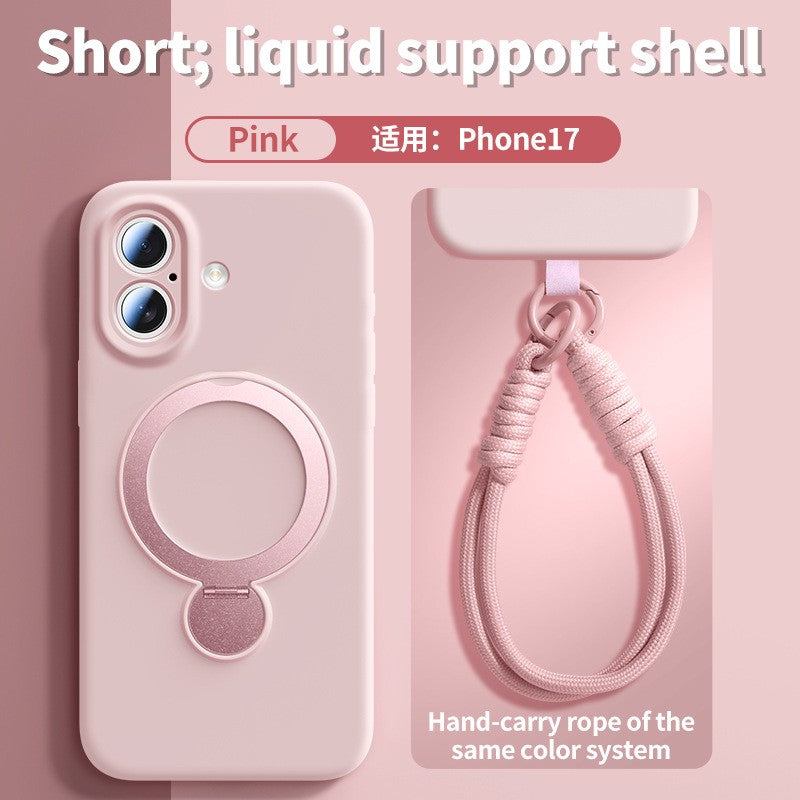 360° Rotation Bracket Holder Clear Back Cover Case for iPhone17pro max/16/15/14