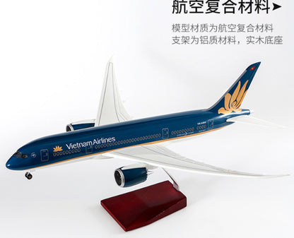 1:130 43CM Vietnam Airlines BOEING 787 Plane Landing Gear Resin Aircraft Model