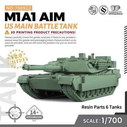 SSMODEL SS700922 1/700 Military Model Kit US M1A1 AIM Main Battle Tank