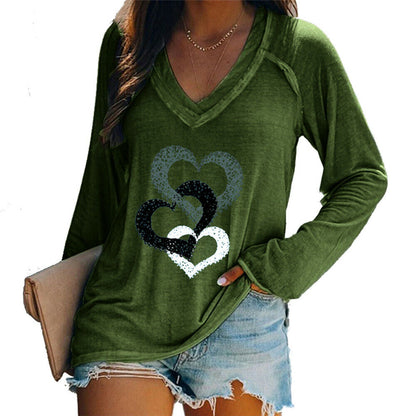Women Long Sleeve Print Pullover Blouse Baggy T-Shirt Casual Tee Tops Plus Size