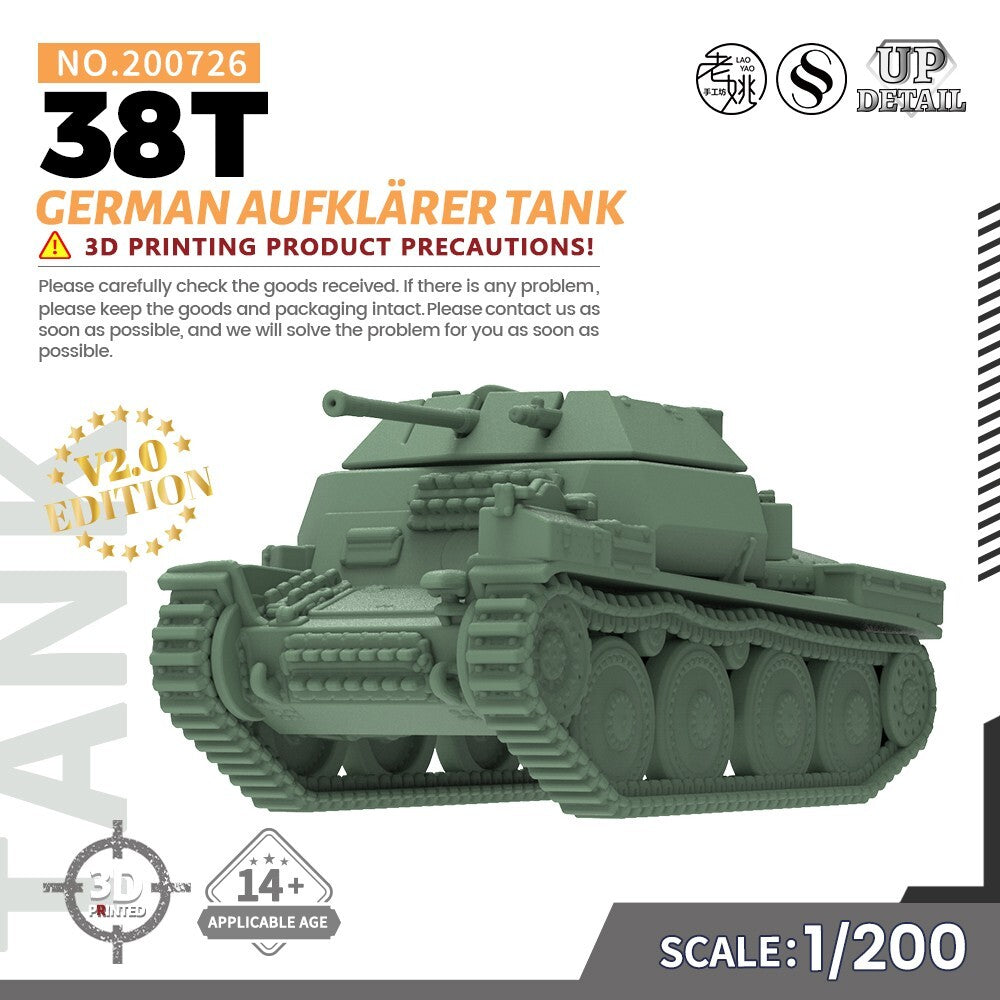 SSMODEL SS200726 1/200 Military Model Kit German 38T Aufklärer Tank