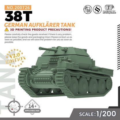 SSMODEL SS200726 1/200 Military Model Kit German 38T Aufklärer Tank
