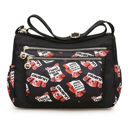 Shoulder Bag Rural Style Printing Leisure Travelling Bag Waterproof Oxford Purse