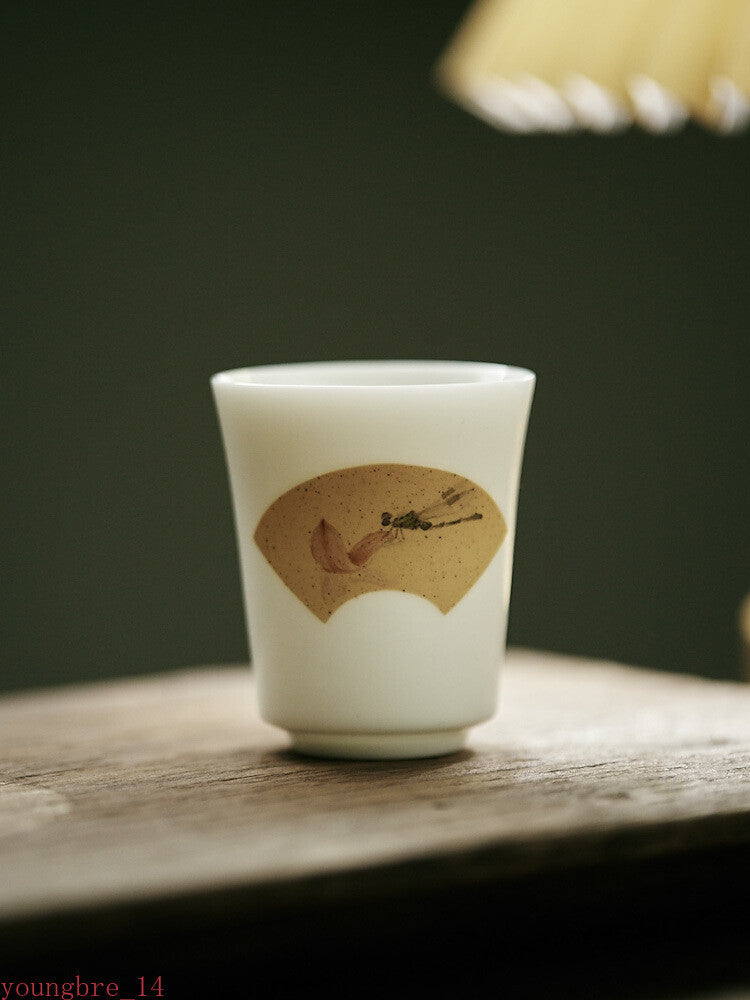 China Teacup Traditional Paint White Ceramic Porcelain Cup Tea Cup Mug Retro