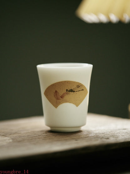 China Teacup Traditional Paint White Ceramic Porcelain Cup Tea Cup Mug Retro