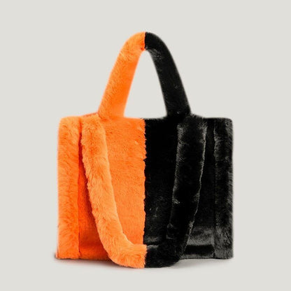 Women's Bag Fur Lady Shoulder Handbag Plush Warm Winter Bags Women