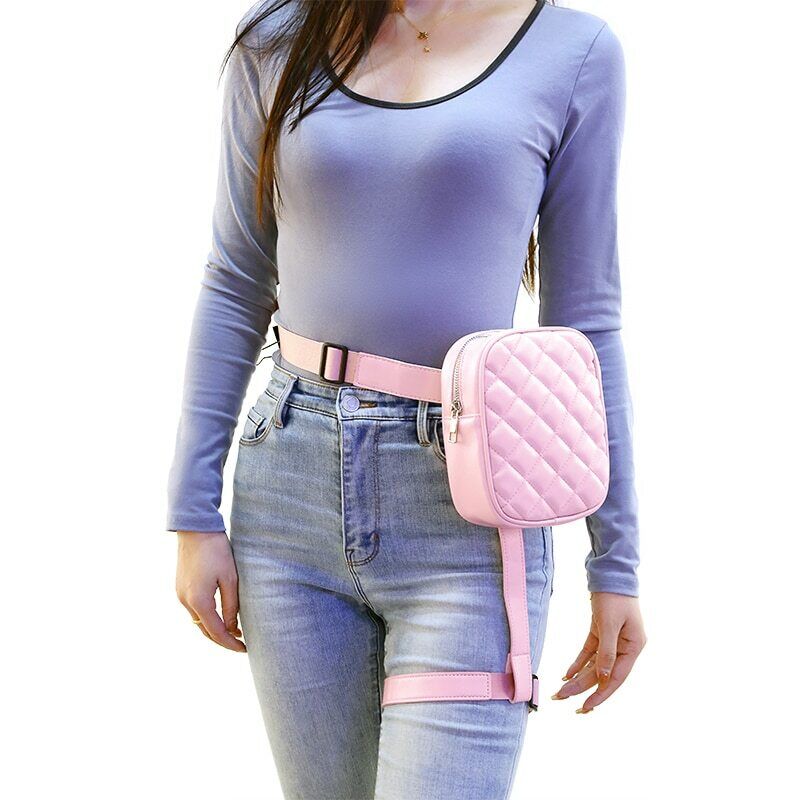 Fashion Women Waist Leg Belt Leather Cool Girl Bag Fanny Pack For Outdoor