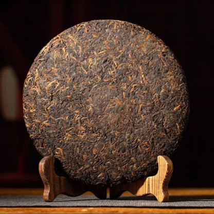 357g Yunnan Menghai 2020 Ripe Pu'er Tea Ancient Tree Mellow Aroma Qizi Cake