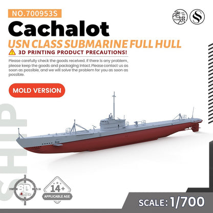 SSMODEL SSC700953S 1/700 Military Model USN Cachalot Class Submarine FULL HULL
