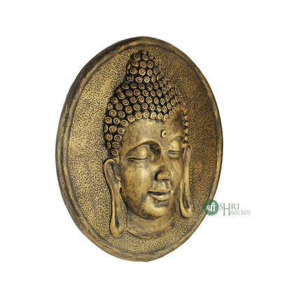 Resin Buddha Face Wall Hangings Sculpture Wall Panel Buddhism Showpiece Idol