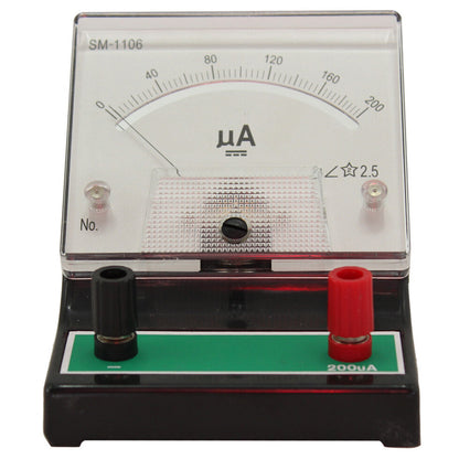 Analog Ammeter DC 0-200µA Meter Movement - Measures DC Current in a DC Circuit