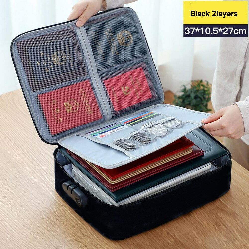 Storage Bag Large Capacity Multi-Layer Document Tickets Certificate File Storage