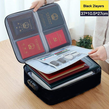 Storage Bag Large Capacity Multi-Layer Document Tickets Certificate File Storage
