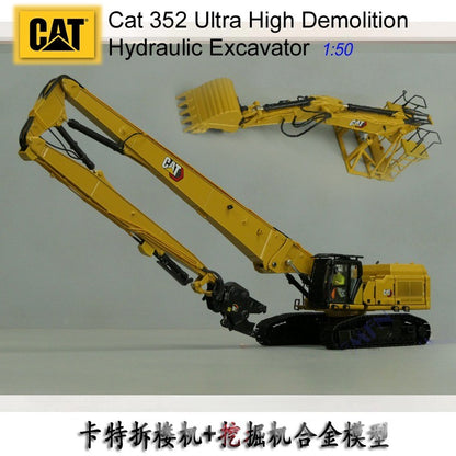 1:50 DM CAT352 Ultra High Demolition Hydraulic Excavator Machine Diecast Model
