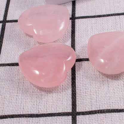 Natural Quartz Crystal Heart Shape Stone Healing Polished Gemstone 10pcs 30mm