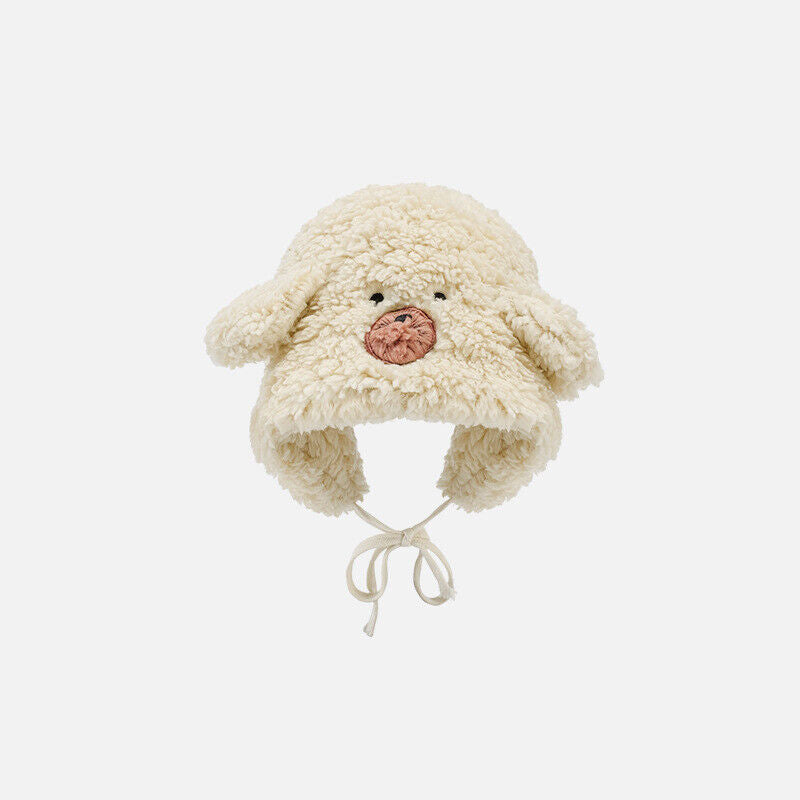 Multi-functional Bear Scarf Face Cover Hat Women Cute Winter Thick Plush Scarf