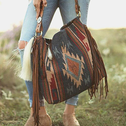 Woman Bags Female Handbag Hand Canvas Linen Shoulder Crossbody Bags Tassel