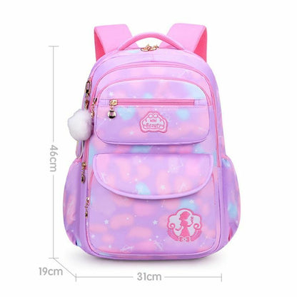 School Bags Girls Children Primary Backpack Kids Book Princess Schoolbag Zipper
