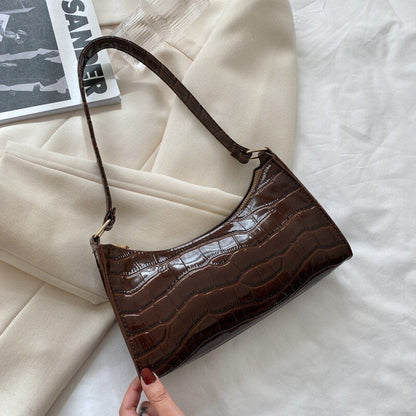 Fashion Bag Retro Casual Women Shoulder Bags Leather Solid Color Chain Handbag
