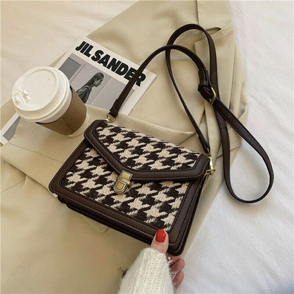 Houndstooth Crossbody Bag Shoulder Handbags Female Luxury Trending Bag Purses